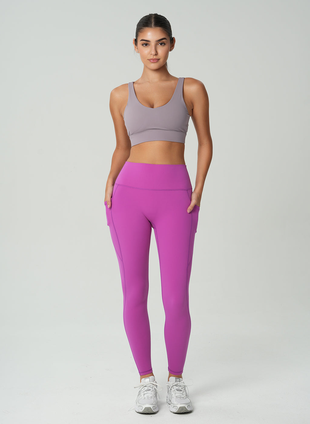 Olivia Performance Bra - Grey Purple-Mohuki