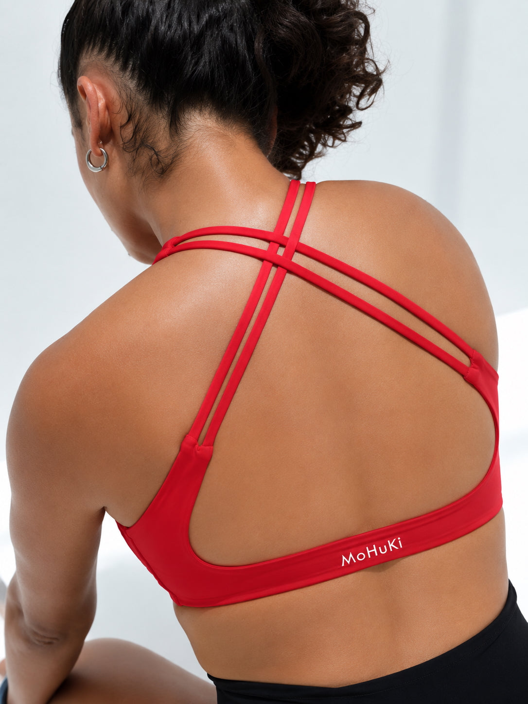 Active Low Crossback Bra - Red