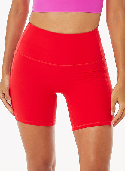 Olivia Side Pocket Shorts - Red