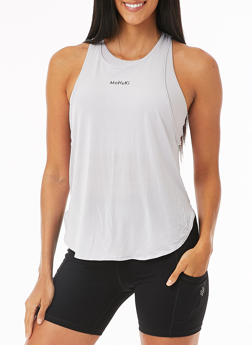 Henna Built In Bra Top - Silver Grey-Mohuki