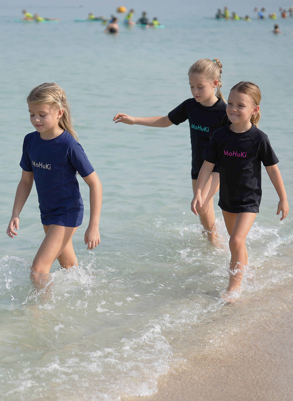 Kids Rashguard Sun Protectant T-Shirt - Navy/White-Mohuki