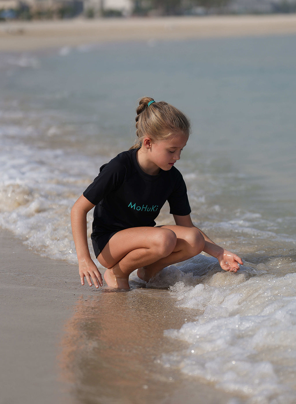 Kids Rashguard Sun Protectant T-Shirt - Black/Blue-Mohuki