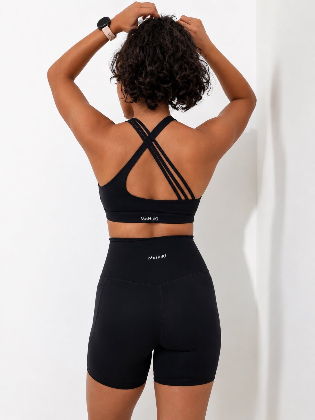 Active Triple Line Crossback Bra - Black - MohukiXSSports Bras