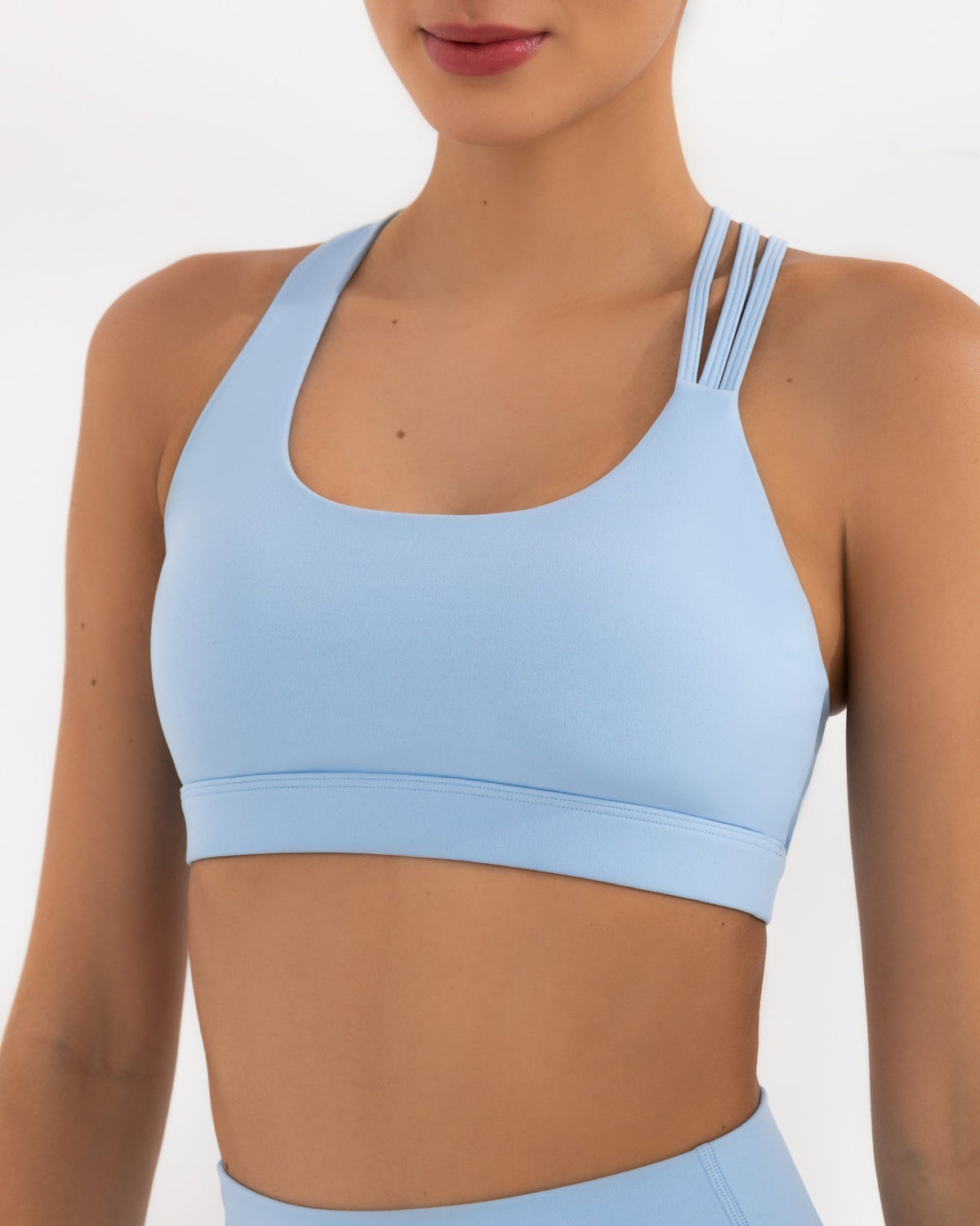 Active Triple Line Crossback Bra - Light Blue - MohukiXSSports Bras