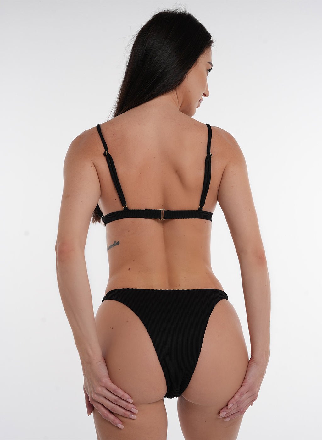 Crete Collection - Ribbed Triangle Bikini Top - Black - MohukiXSBikini Tops