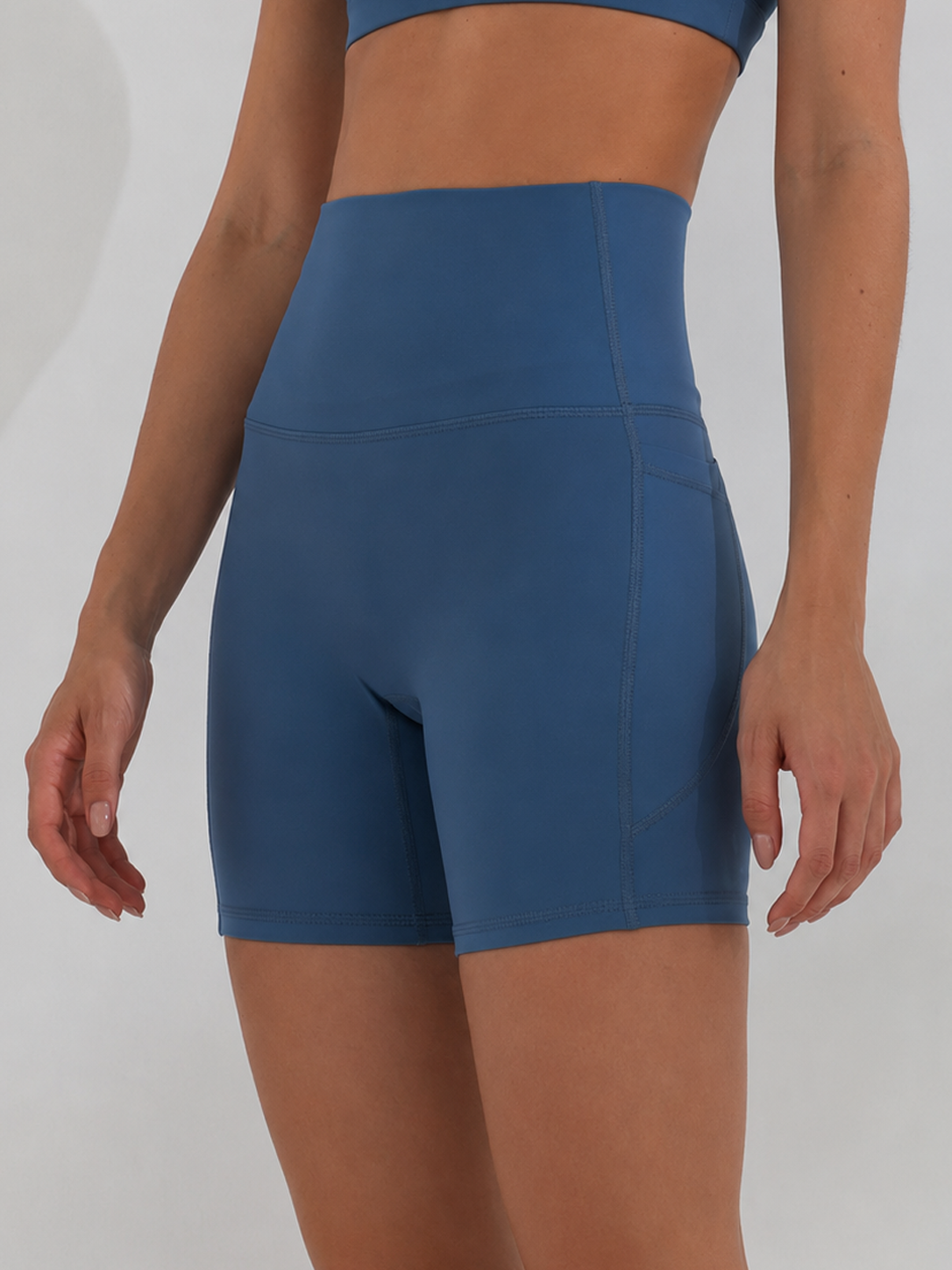 Olivia Side Pocket Shorts - Blue