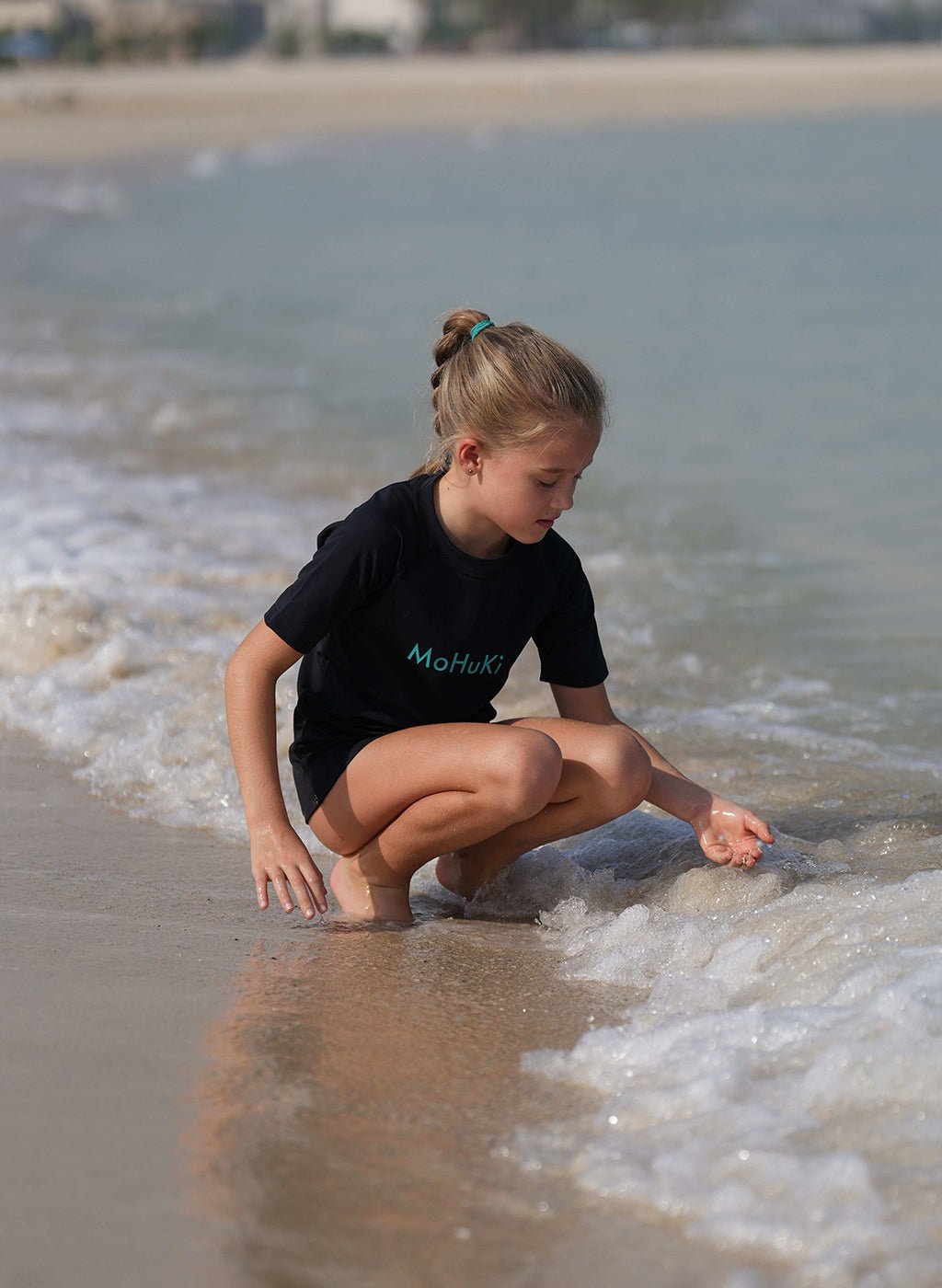 Kids Rashguard Sun Protectant T-Shirt - Black/Blue - Mohuki4Swimming