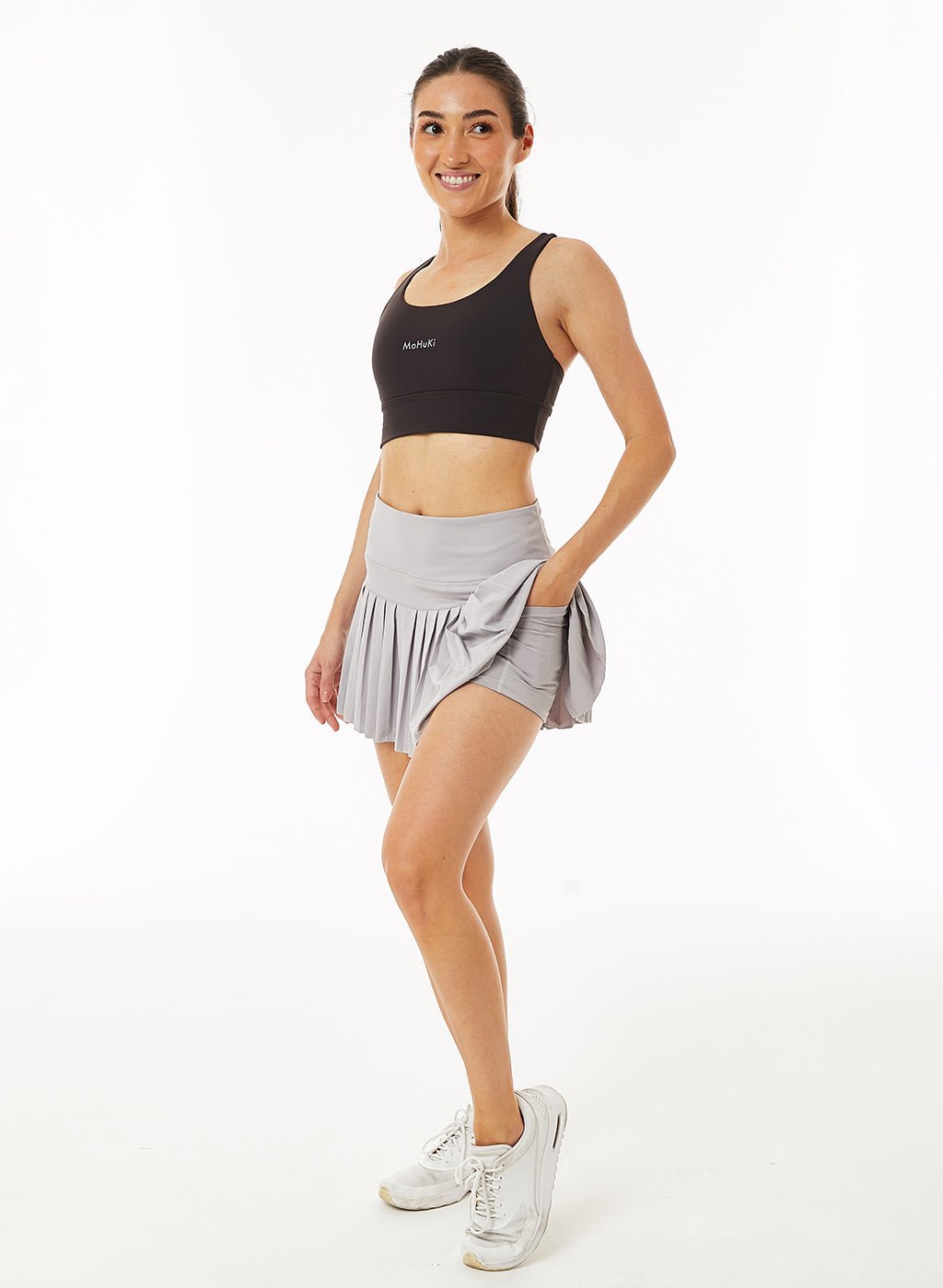 Leti Pleated Padel Skirt - Grey - MohukiXSSkirts