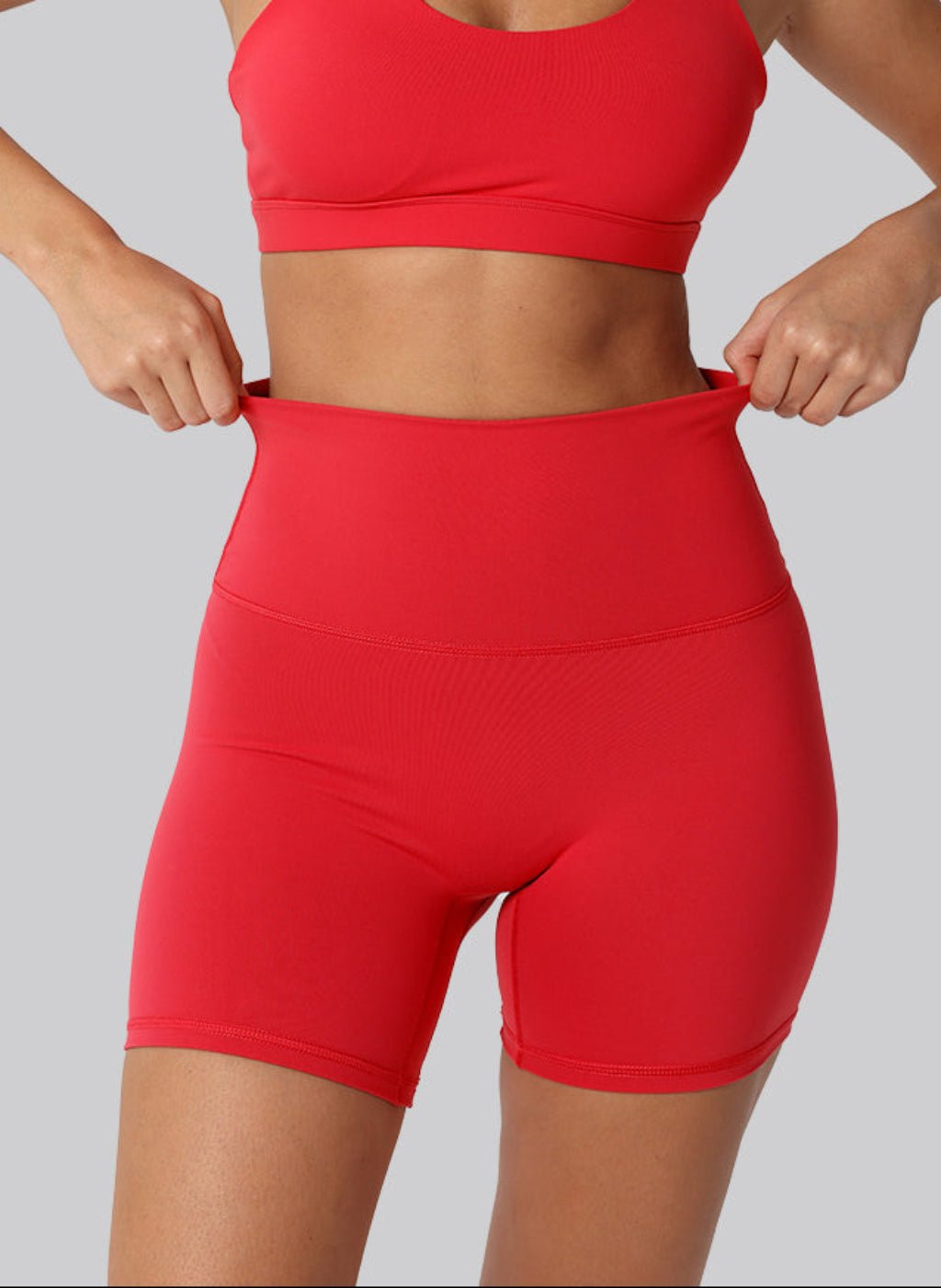 Levi High Waist Shorts - Red - MohukiXSShorts