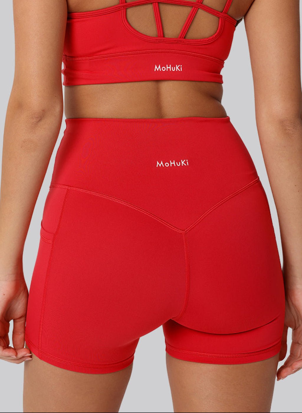 Levi High Waist Shorts - Red - MohukiXSShorts