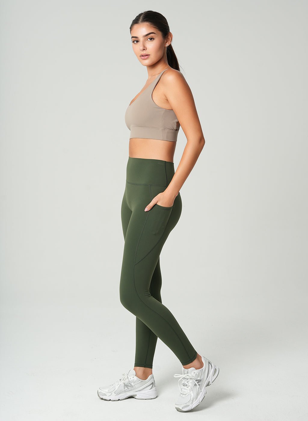 Lily Side Pocket Leggings - Dark Green - MohukiXSLeggings