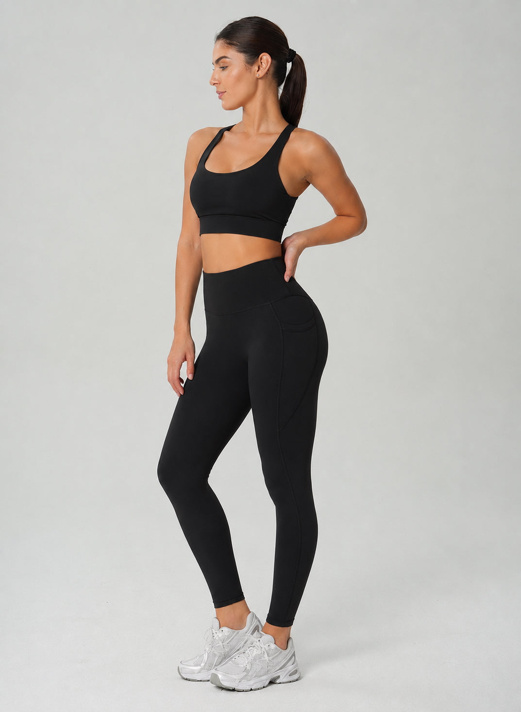 Lily Side Pocket Leggings - Black