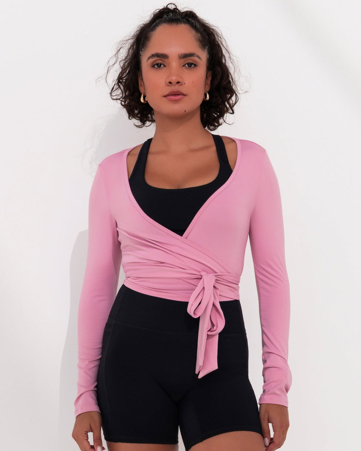 Lounge Wrap Top - Pink - MohukiSLoungewear