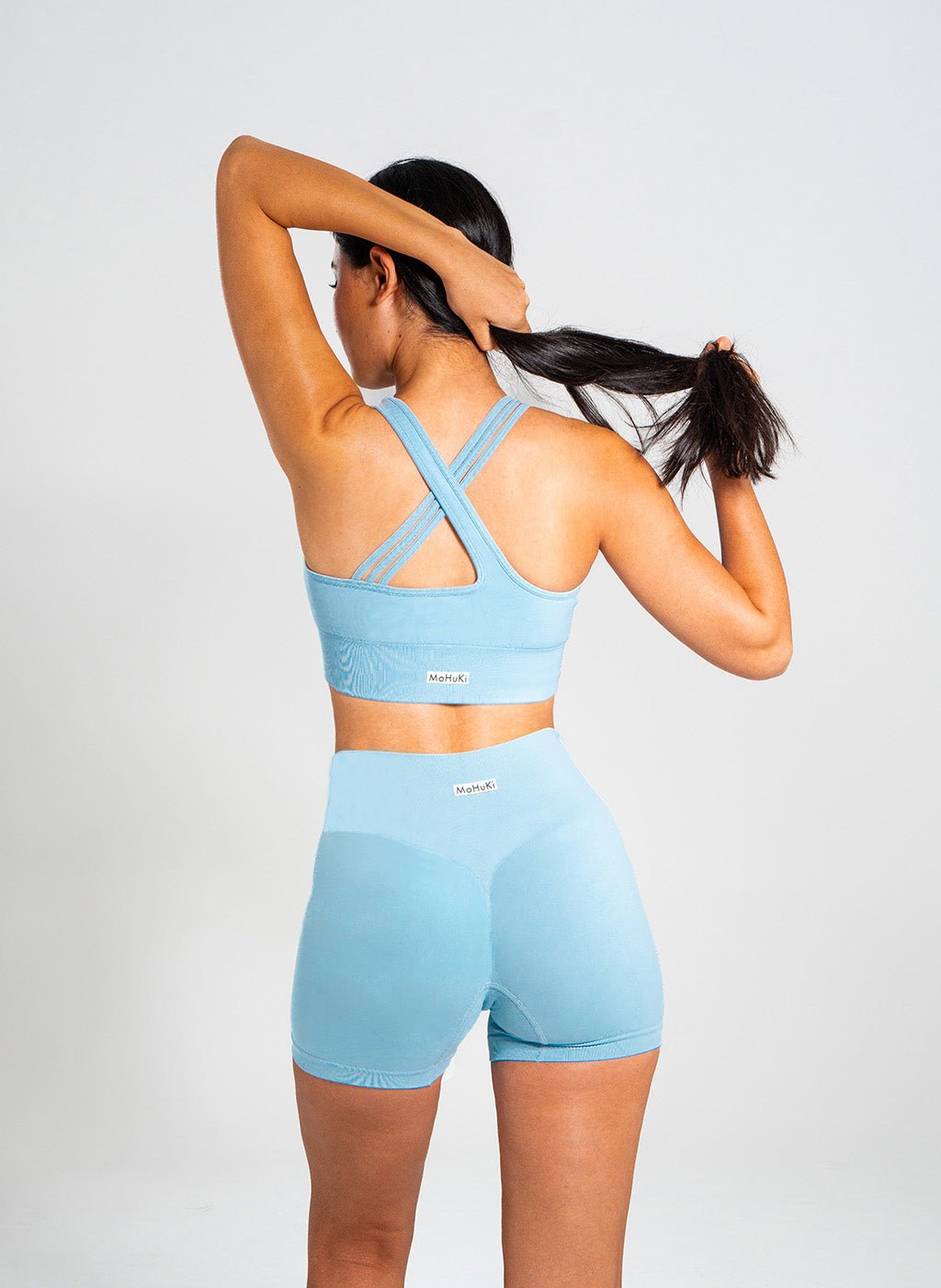 Lyla Collection - Cross back Bra - Sky Blue - MohukiSSports Bras