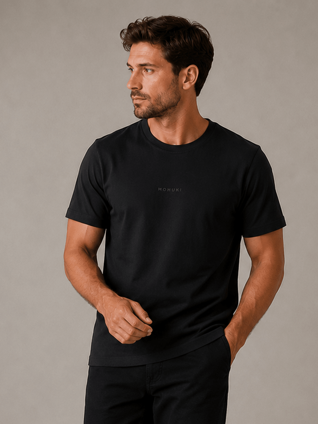 Mens Cotton T-shirt - Black - MohukiST-Shirts