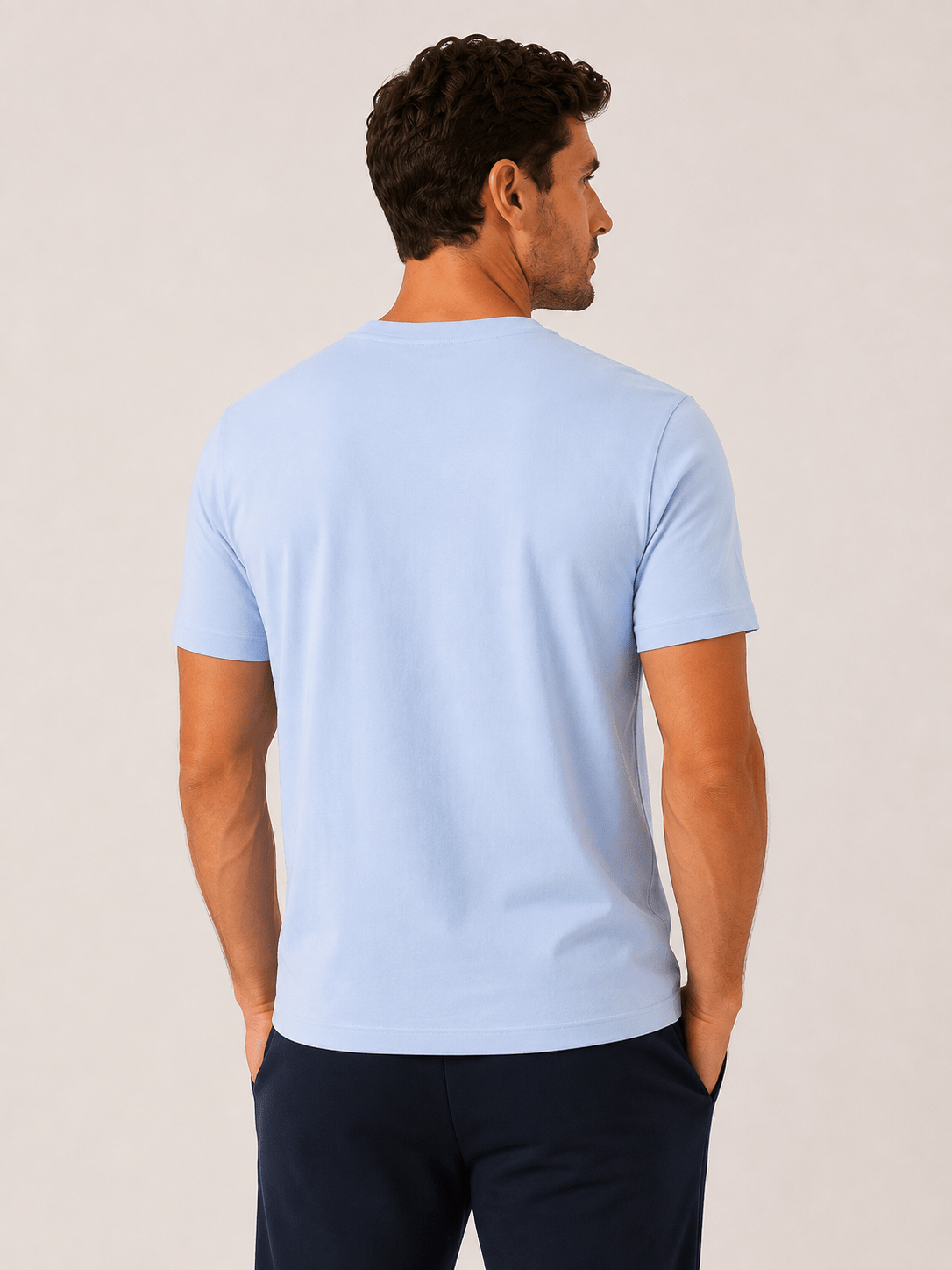 Mens Cotton T-Shirt - Light Blue - MohukiST-Shirts