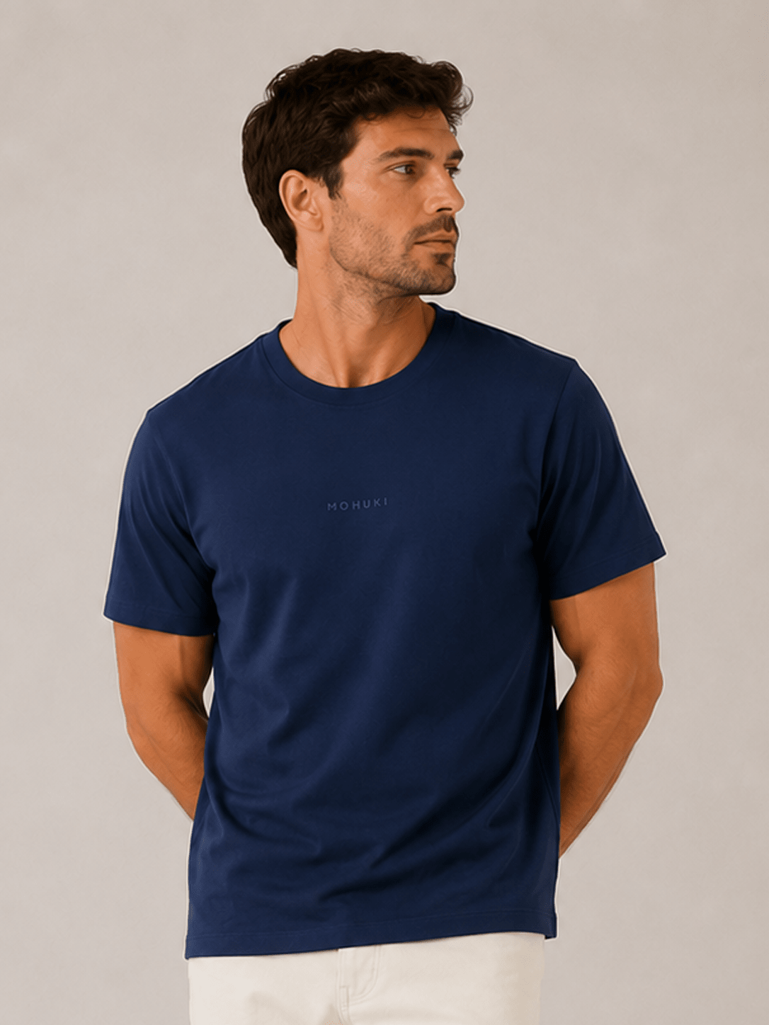 Mens Cotton T-Shirt - Navy - MohukiST-Shirts