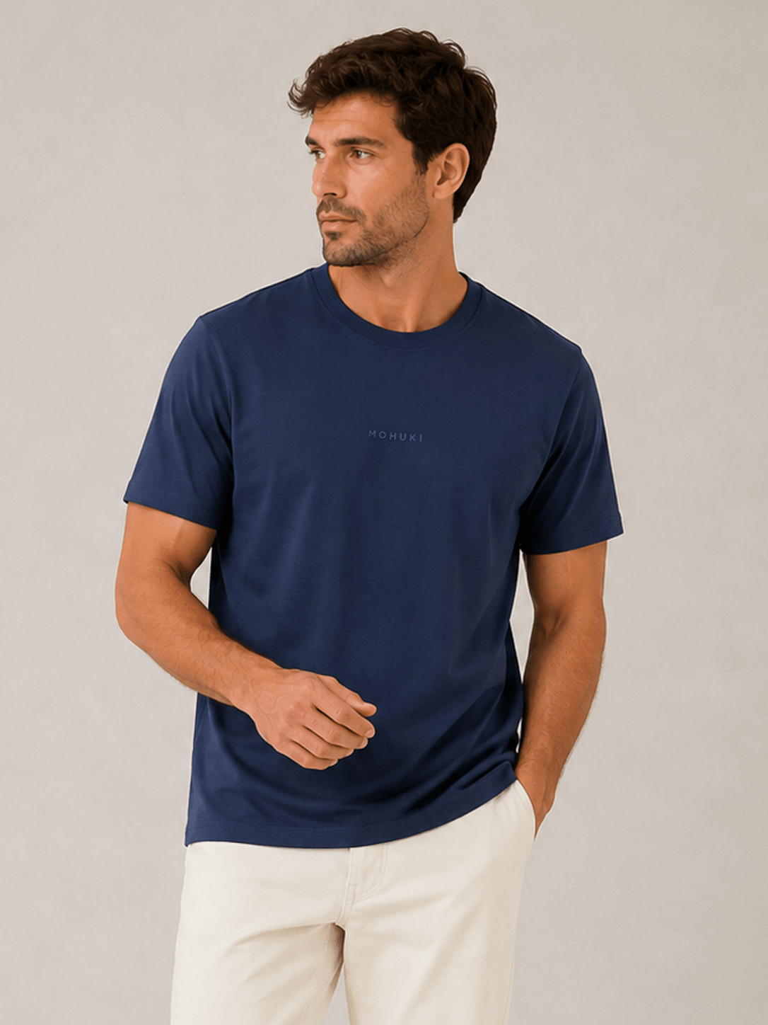 Mens Cotton T-Shirt - Navy - MohukiST-Shirts