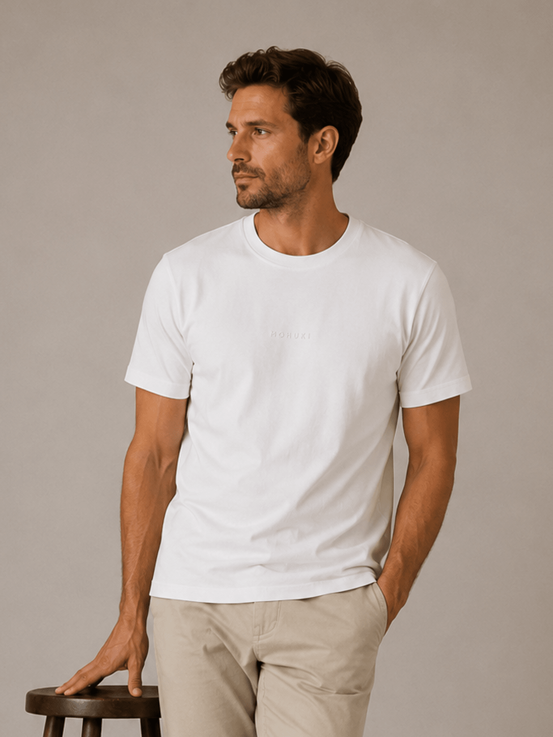Mens Cotton T-shirt - White - MohukiST-Shirts