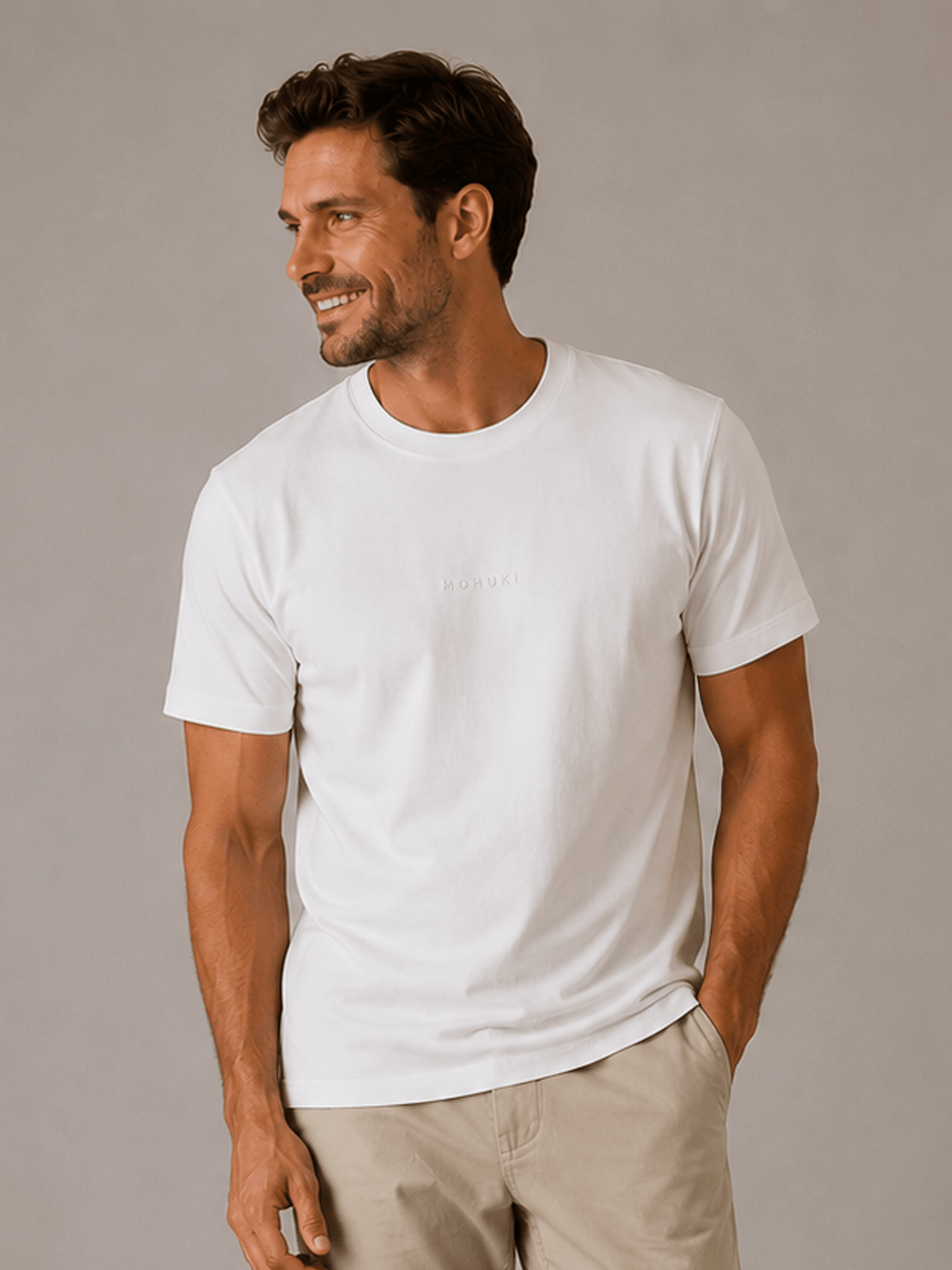 Mens Cotton T-shirt - White - MohukiST-Shirts