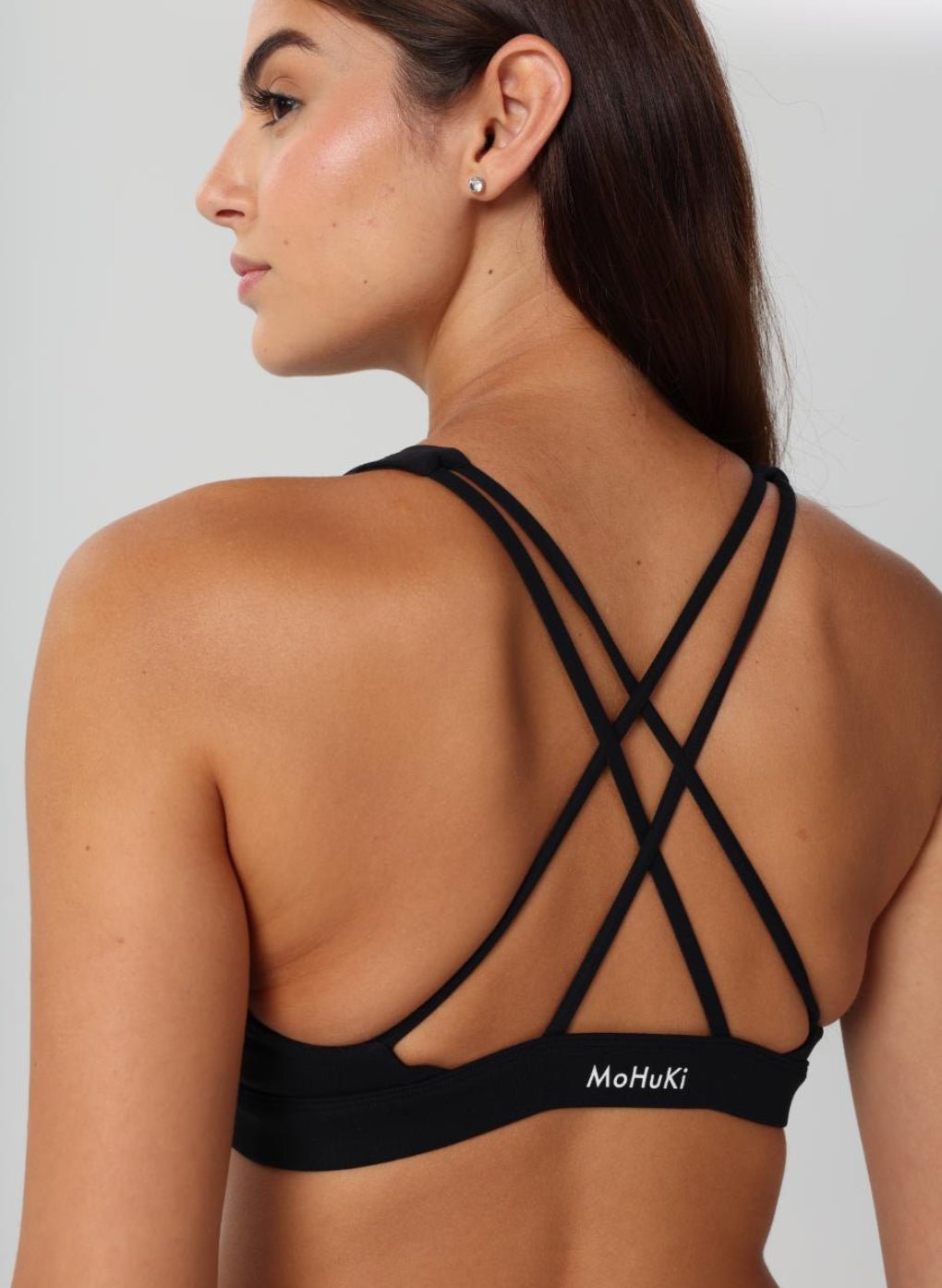 Olivia High Neck Sports Bra - Black - MohukiXSSports Bras