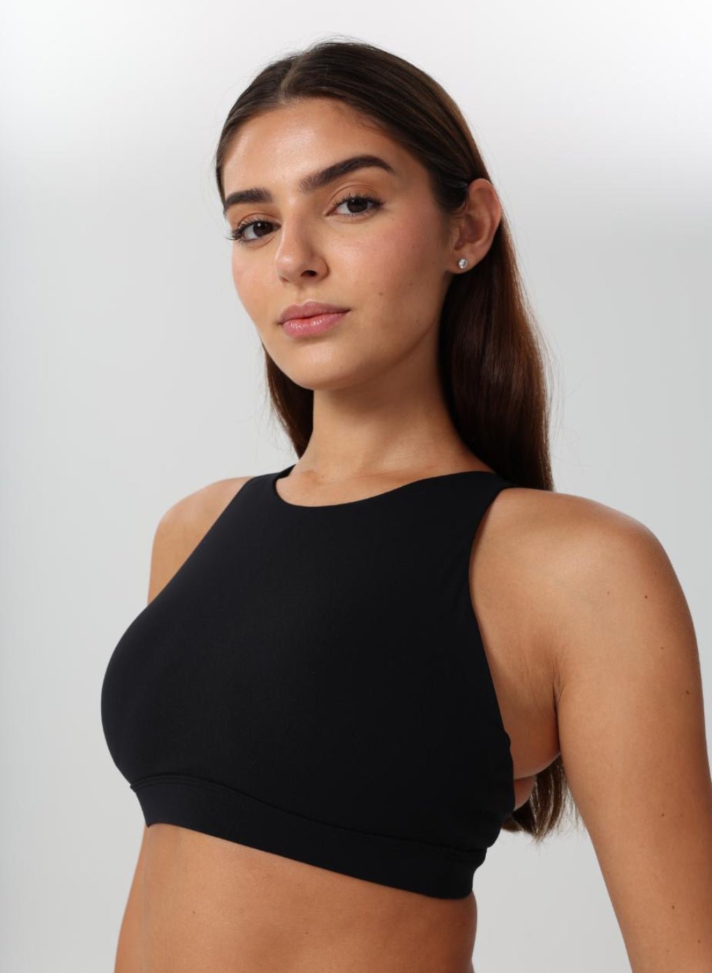 Olivia High Neck Sports Bra - Black - MohukiXSSports Bras