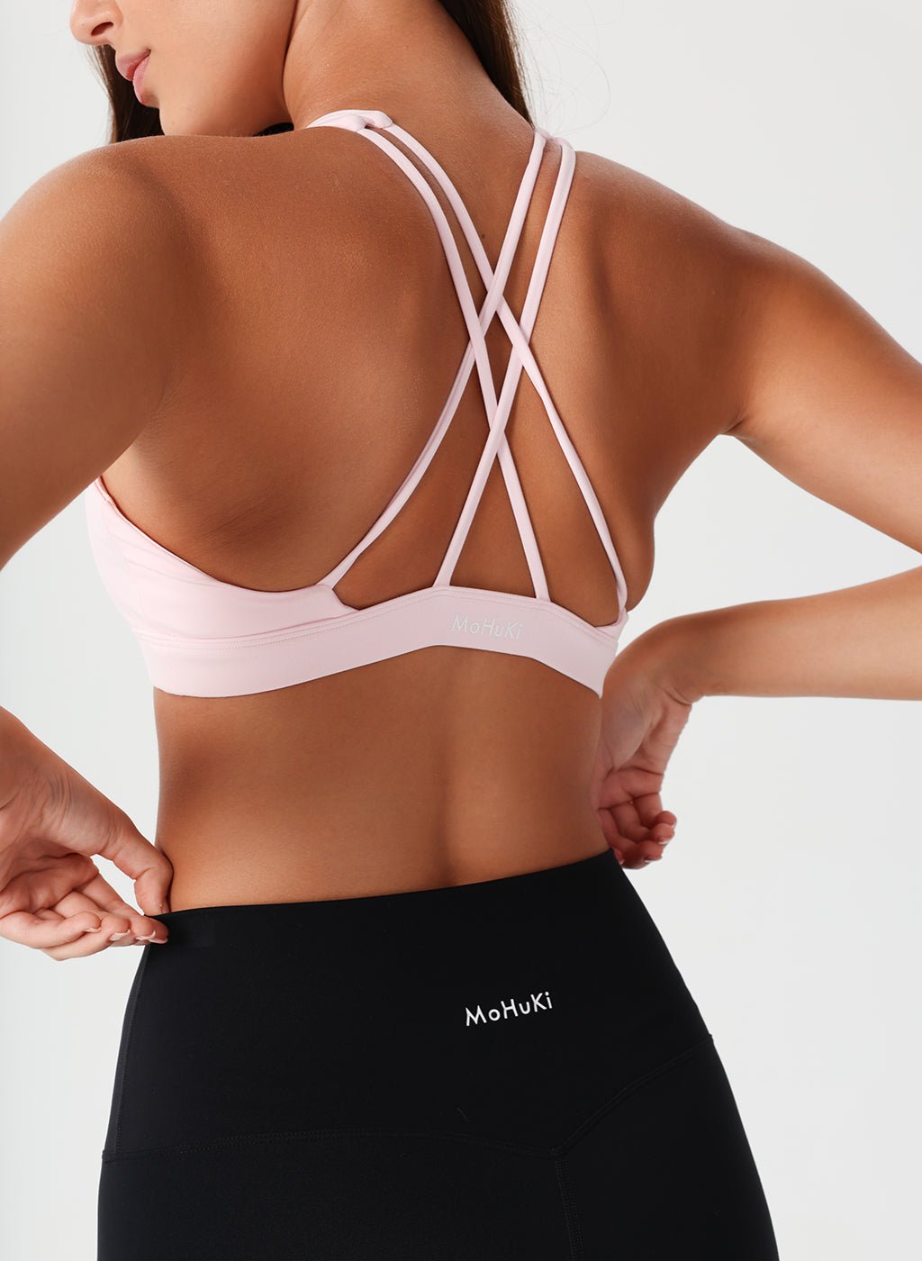 Olivia High Neck Sports Bra - Light Pink - MohukiXSSports Bras
