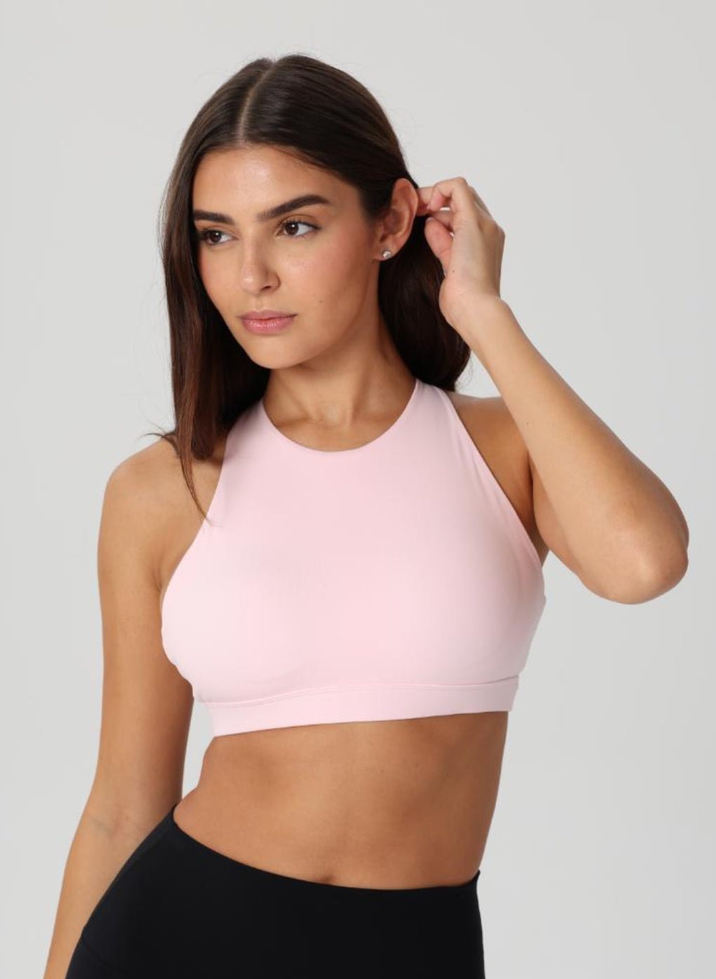 Olivia High Neck Sports Bra - Light Pink - MohukiXSSports Bras