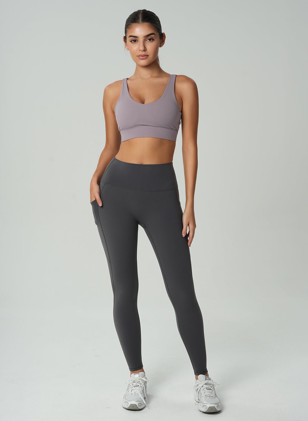 Olivia Performance Bra - Grey Purple - MohukiXSSports Bras