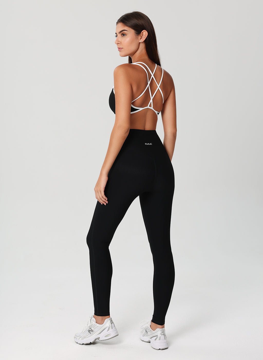 Olivia Ribbed Yoga Bra - Black - MohukiXSSports Bras