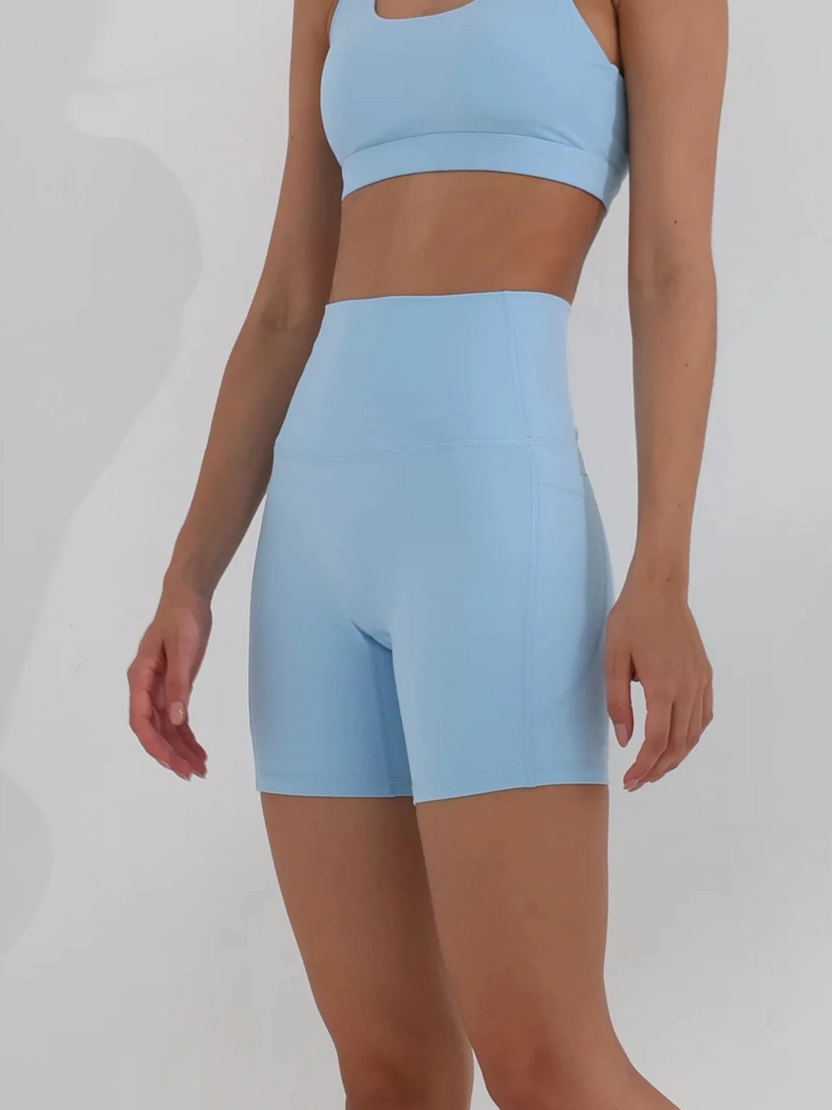Olivia Side Pocket Shorts - Light Blue - MohukiXSShorts