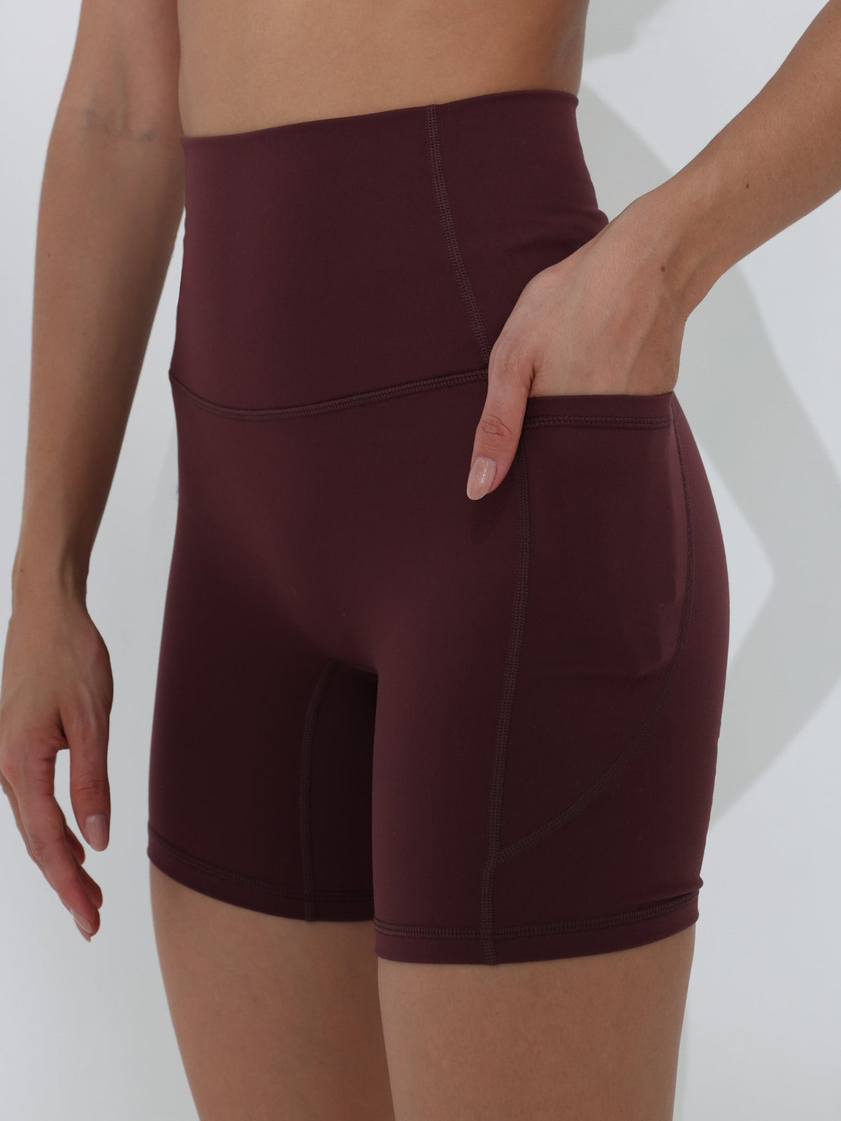Olivia Side Pocket Shorts - Reddish Brown - MohukiXSShorts