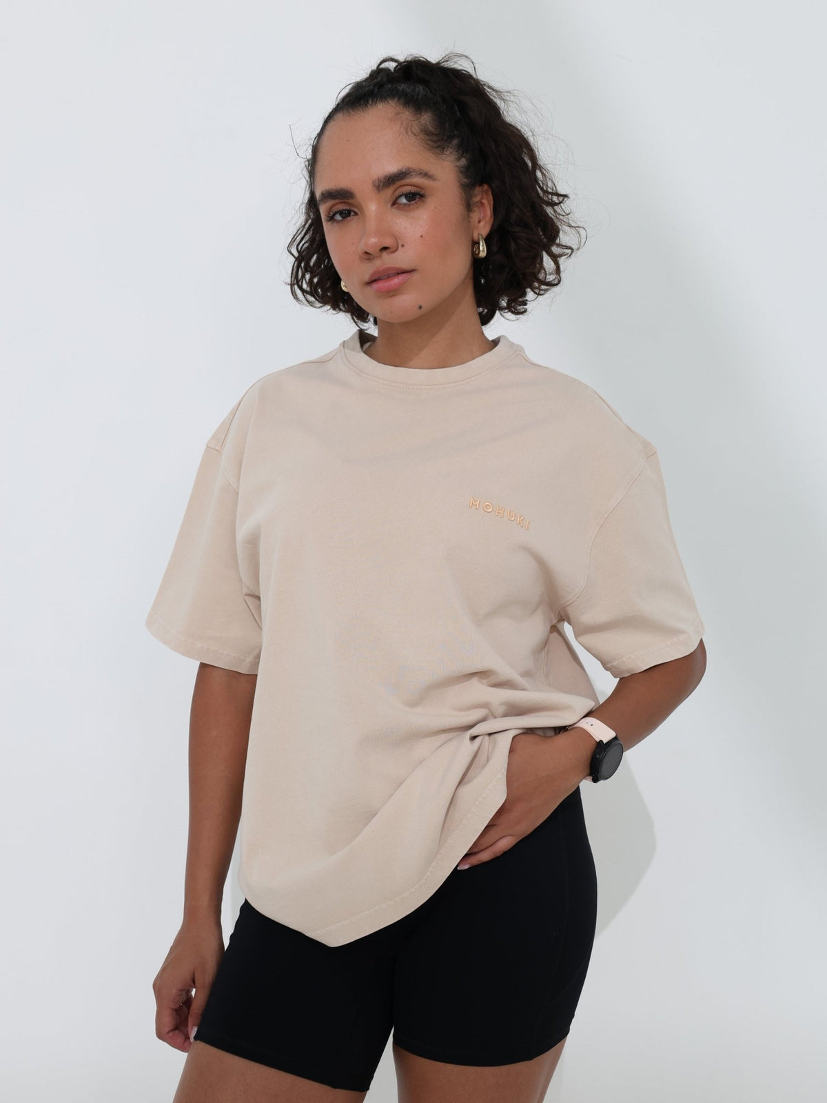 Oversized Wash T-Shirt - Beige - MohukiST-Shirts