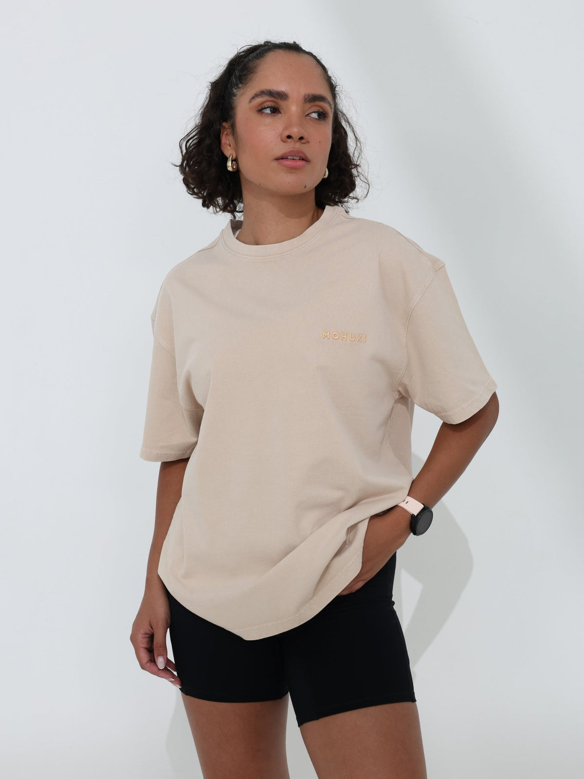 Oversized Wash T-Shirt - Beige - MohukiST-Shirts