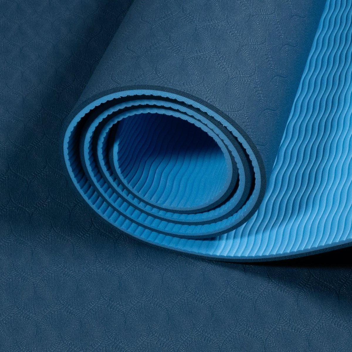 Yoga Mat TPE DUAL Color - 6mm - Blue/Navy - MohukiYoga Mat